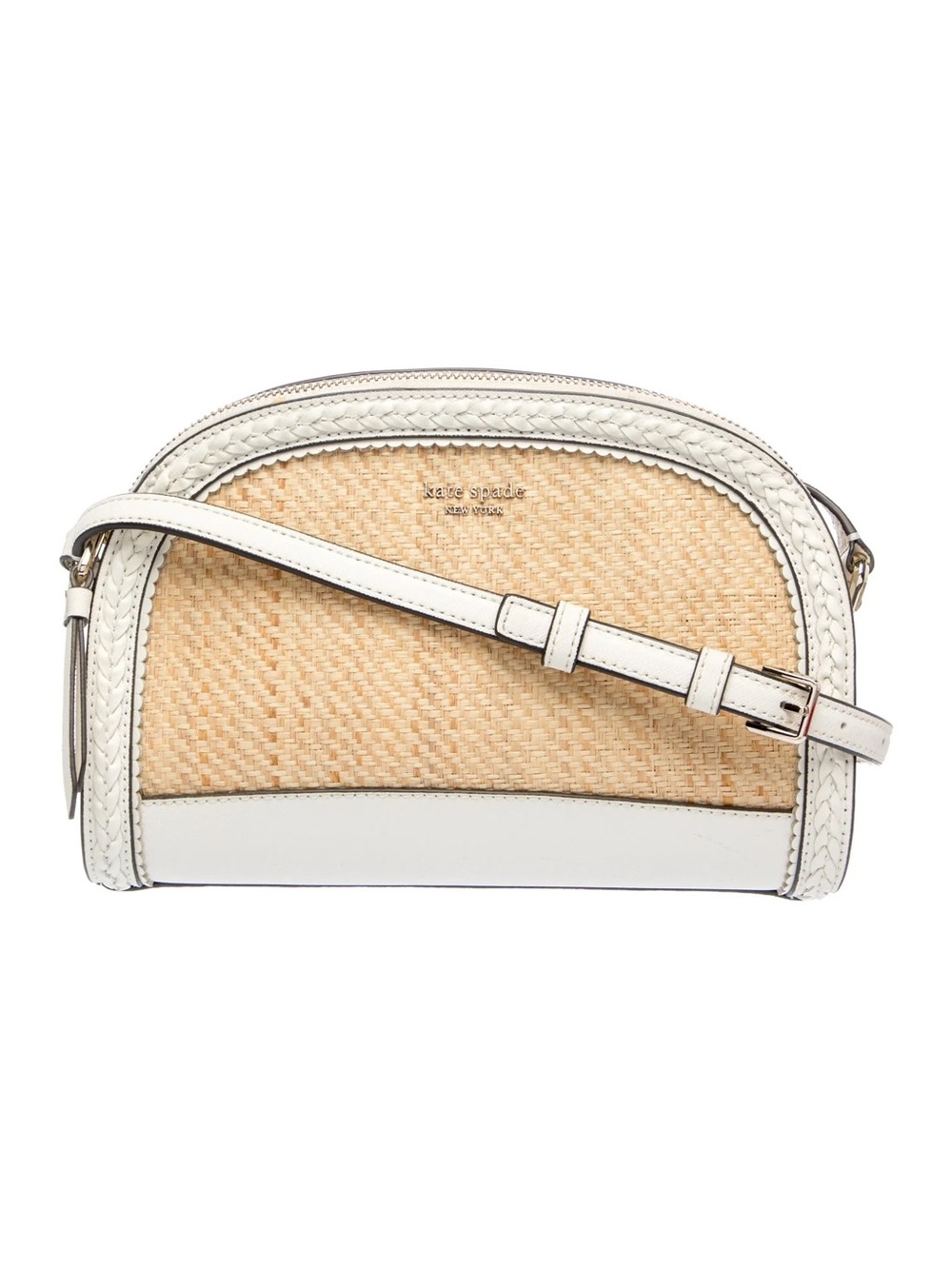 kate spade leather/straw Dome Crossbody Bag